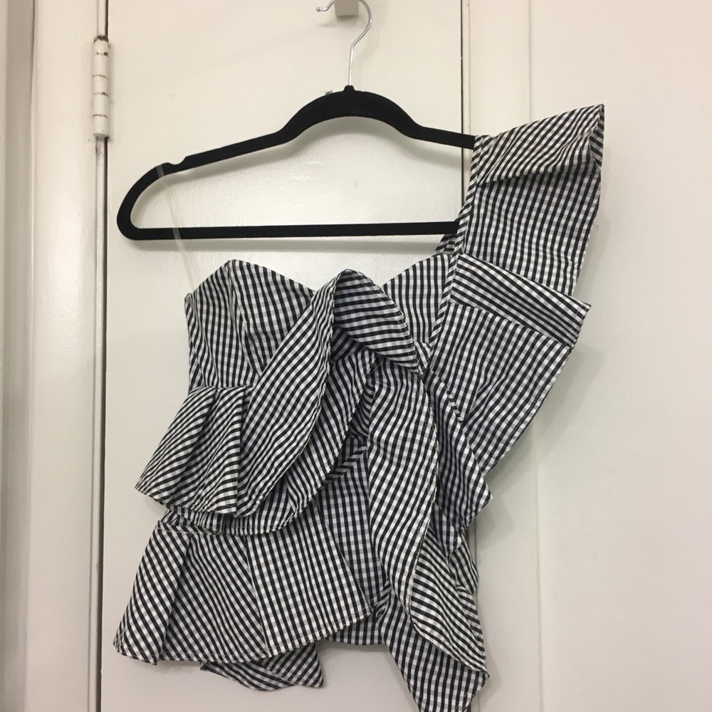 Asymmetrical One Shoulder Statement Blouse